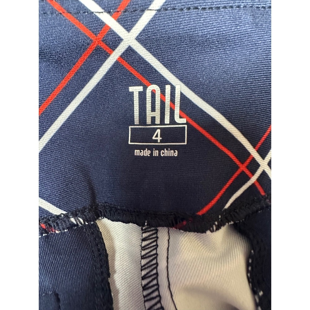 Tail Womens Golf Pants Size 4 Navy Blue Plaid Stretch Pull On Trousers Preppy - Picture 3 of 11